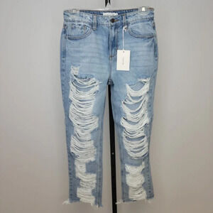 Fashion  Nova Cello High Rise Straight Leg Distressed Jeans